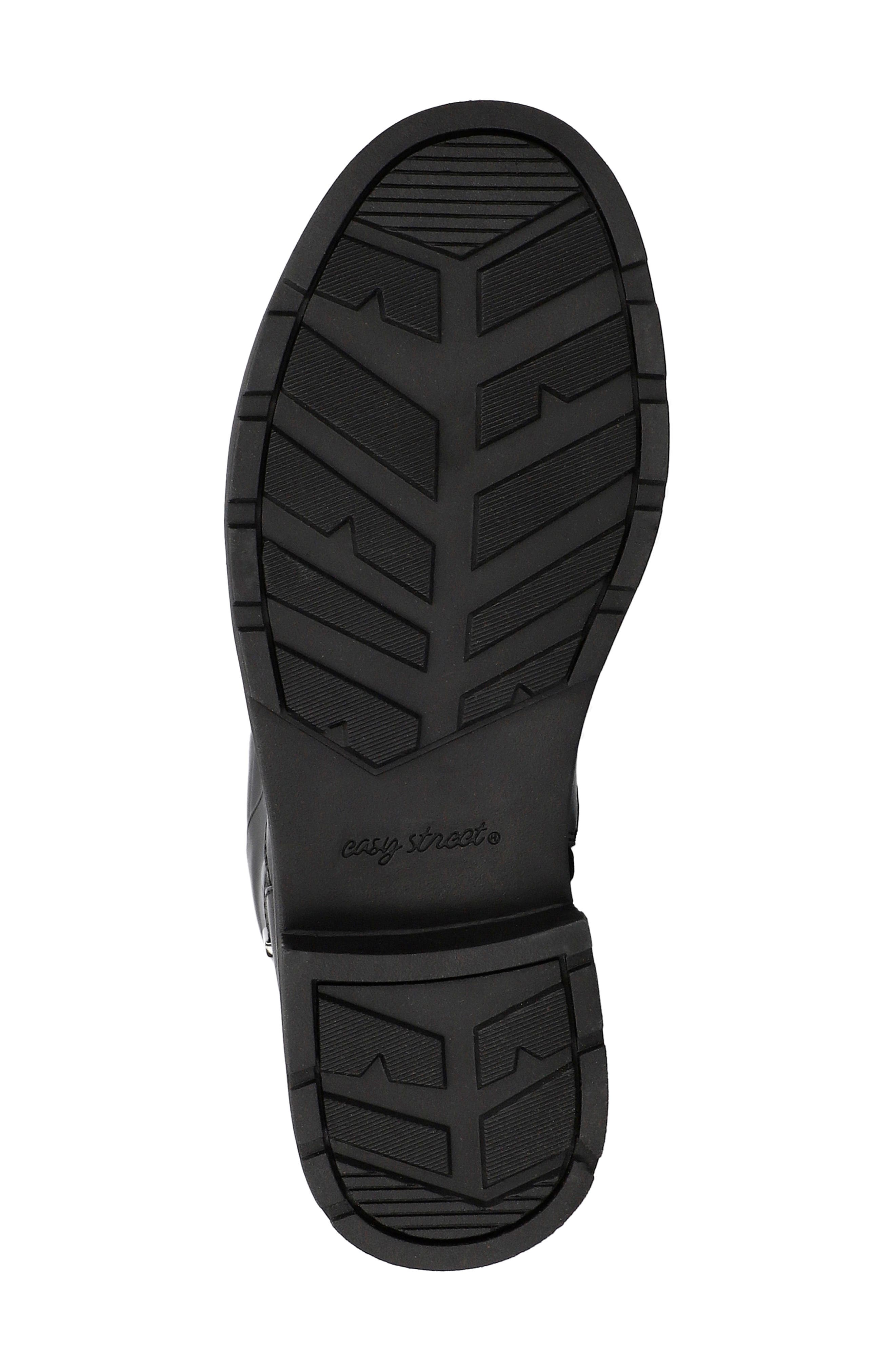 EASY STREET Erica Mixed Media Equestrian Boot, Alternate, color, Black