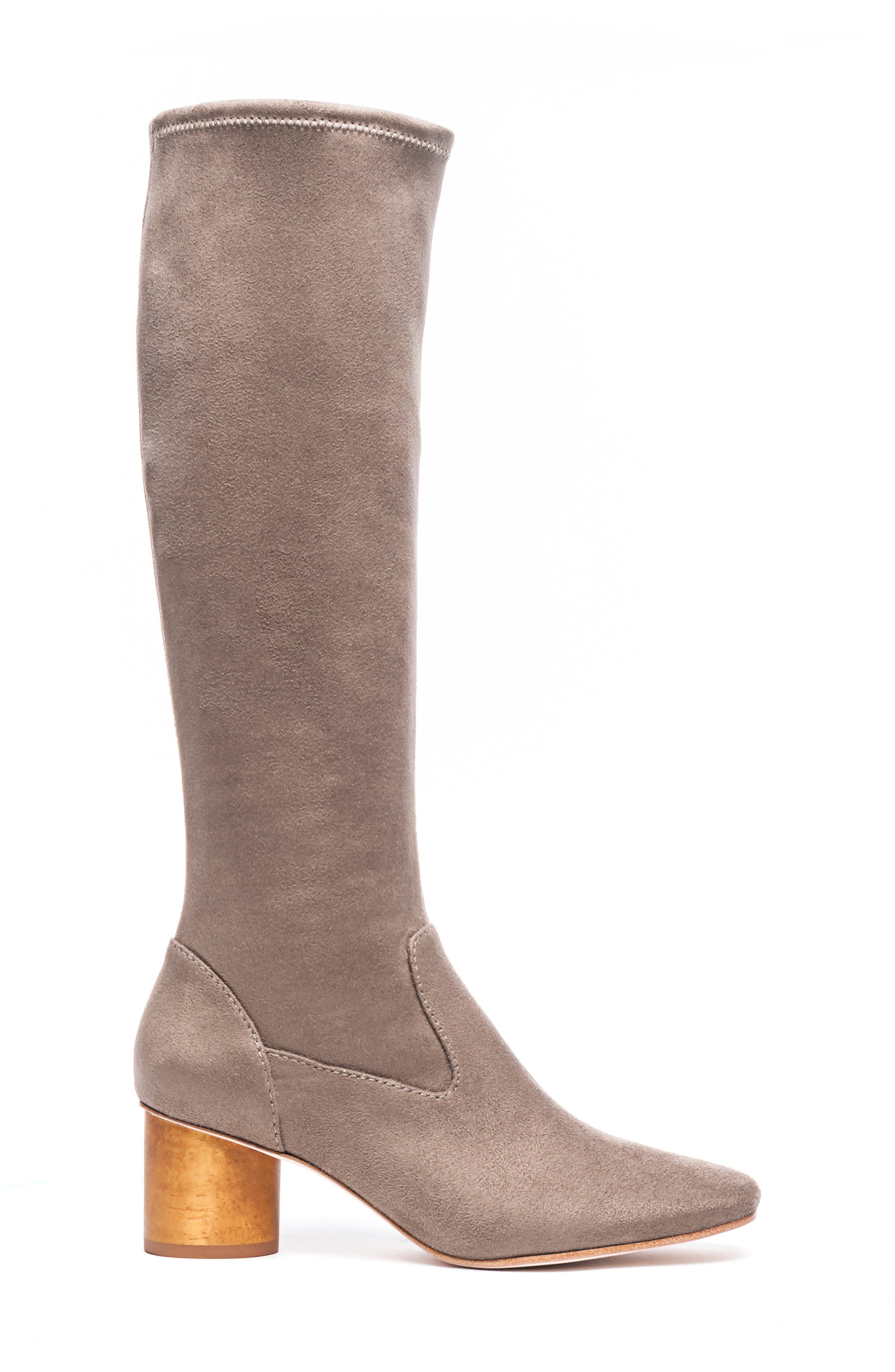 Bernardo Knee High Boot, Alternate, color, TAUPE LEATHER