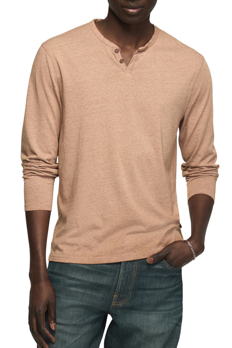 Venice Burnout Henley, Main, color, COWHIDE