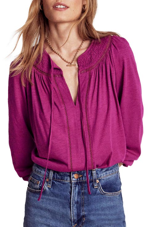 Georgia Smocked Jersey Top