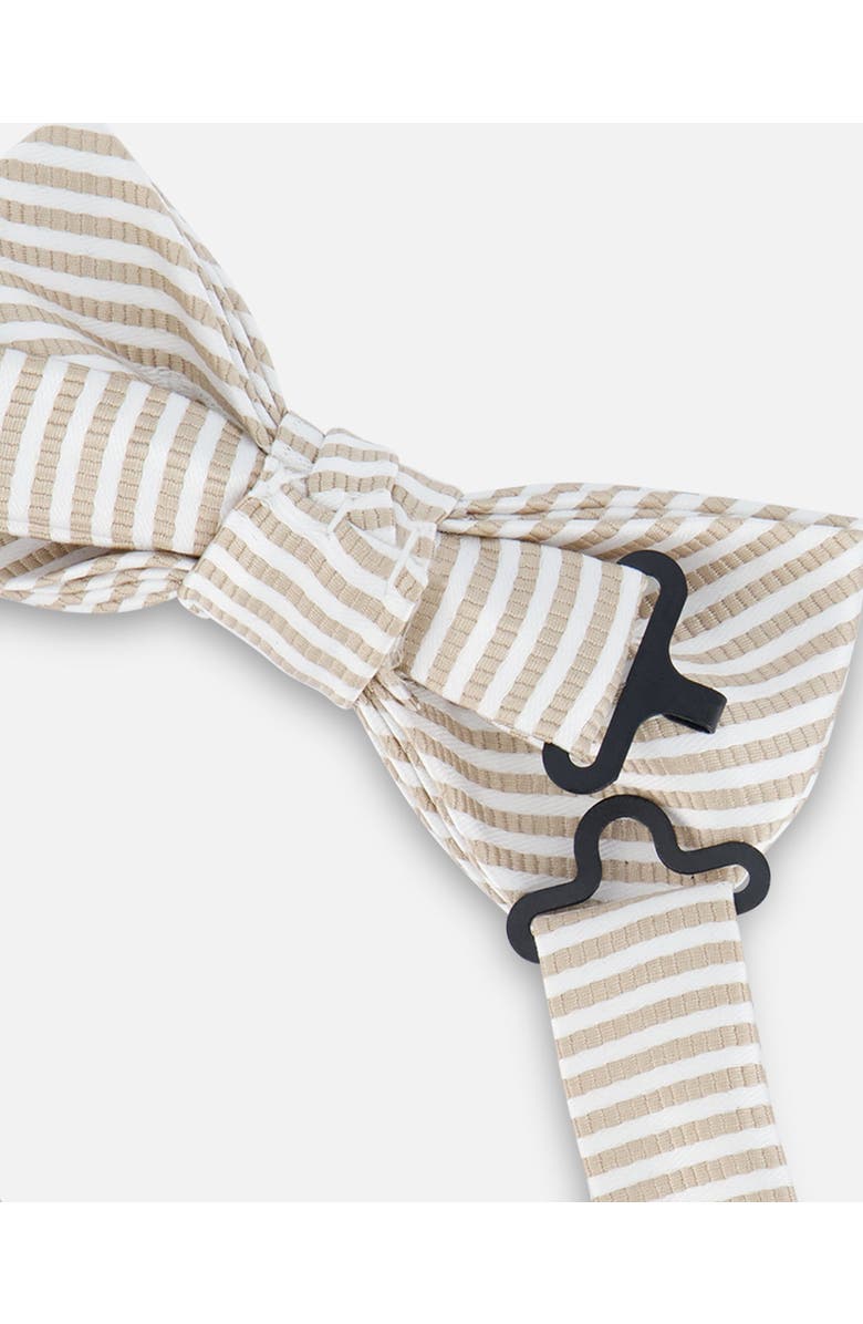 Deux par Deux Boy's Bow Tie Light Taupe, Alternate, color, Light Taupe Striped