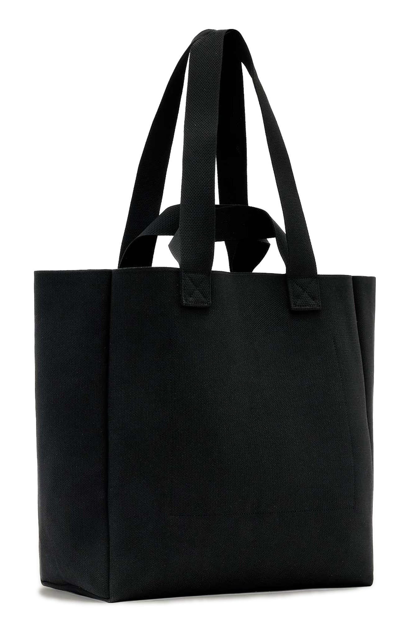 AllSaints Izzy Horseshoe Canvas Tote, Alternate, color, Black