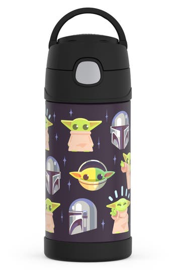 Thermos 12-ounce Stainless Steel Vacuum Insulated Straw Bottle In Black