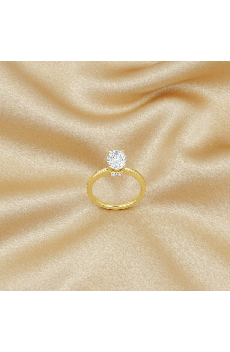 LuvMyJewelry Cassia 14K Yellow Gold Oval Lab Grown Diamond Hidden Halo Engagement Ring - 2.1 Ct, Alternate, color, 14K Yellow Gold