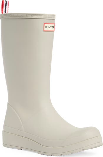 レインシューズ HUNTER [UNISEX] Play Tall Bootsocks Hunter White UAS3418RPYH Hunter Original Play Tall Waterproof Rain Boot (Women