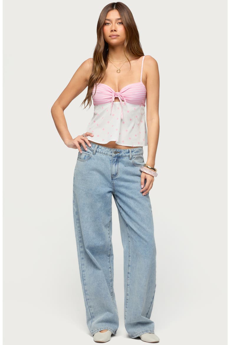 Tilly Mixed Print Top, Alternate, color, PINK-AND-WHITE