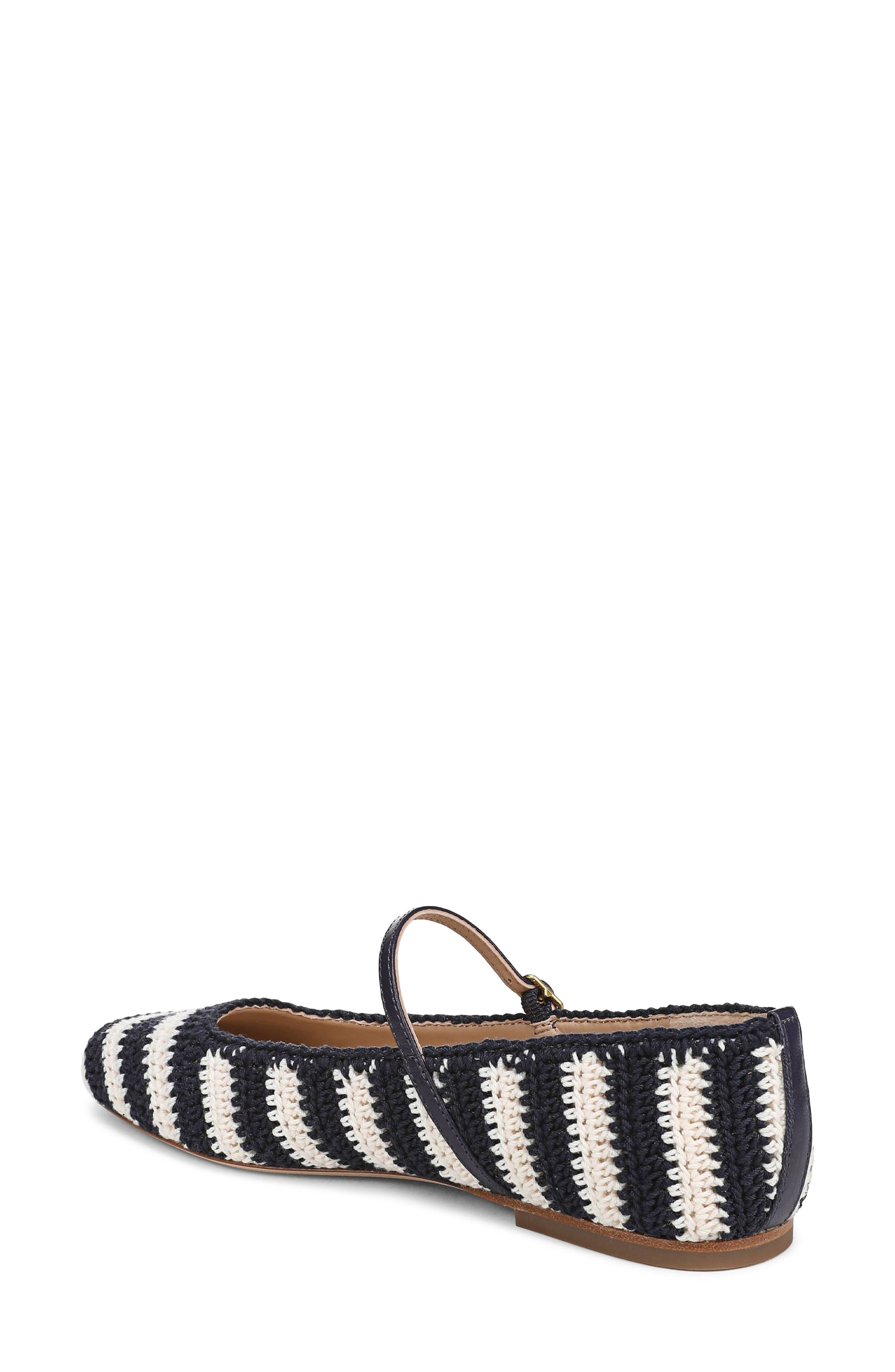 Veronica Beard Ellie Crochet Flat, Alternate, color, Navy/ Ecru