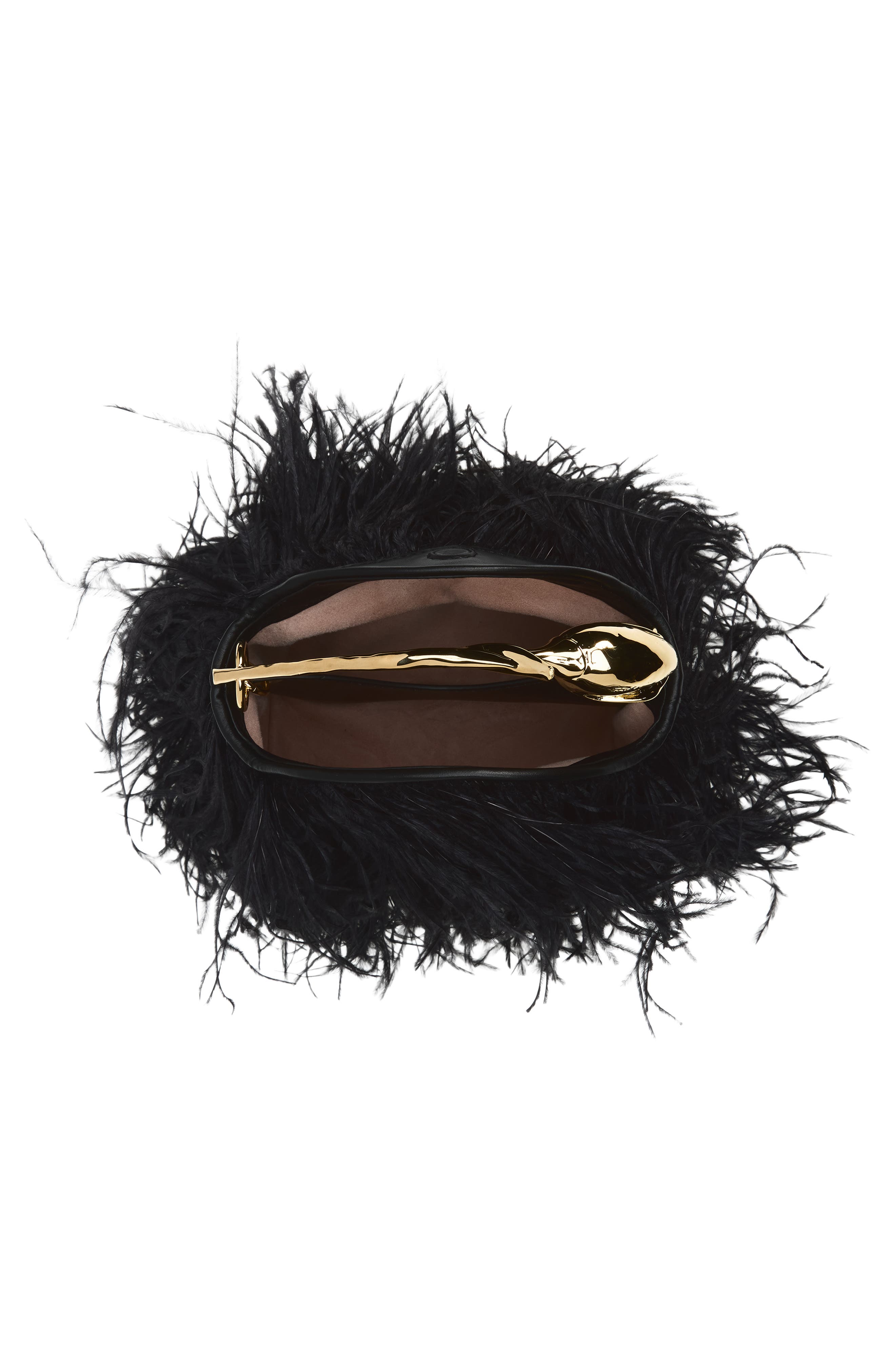 Mini Bloom Feather Bag, Alternate, color, BLACK
