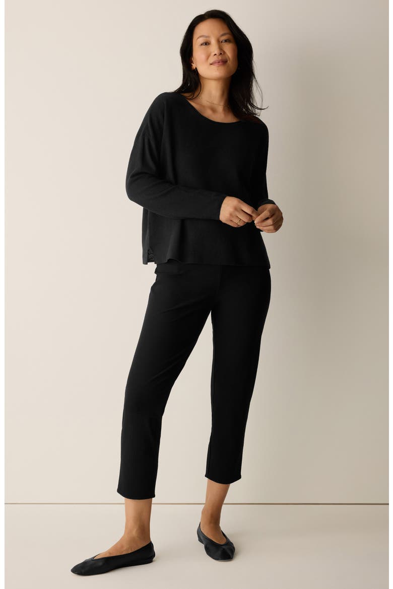 Slit Back Slim Crop Pants, Alternate, color, BLACK