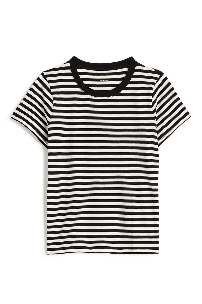 Northside Vintage Stripe Cotton T-Shirt, Main, color, JET BLACK