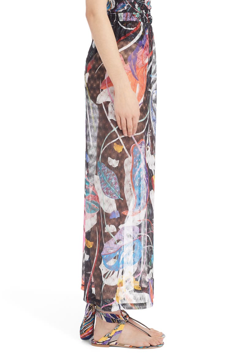 Floral Cover-Up Skirt, Alternate, color, MONSTERA NERA