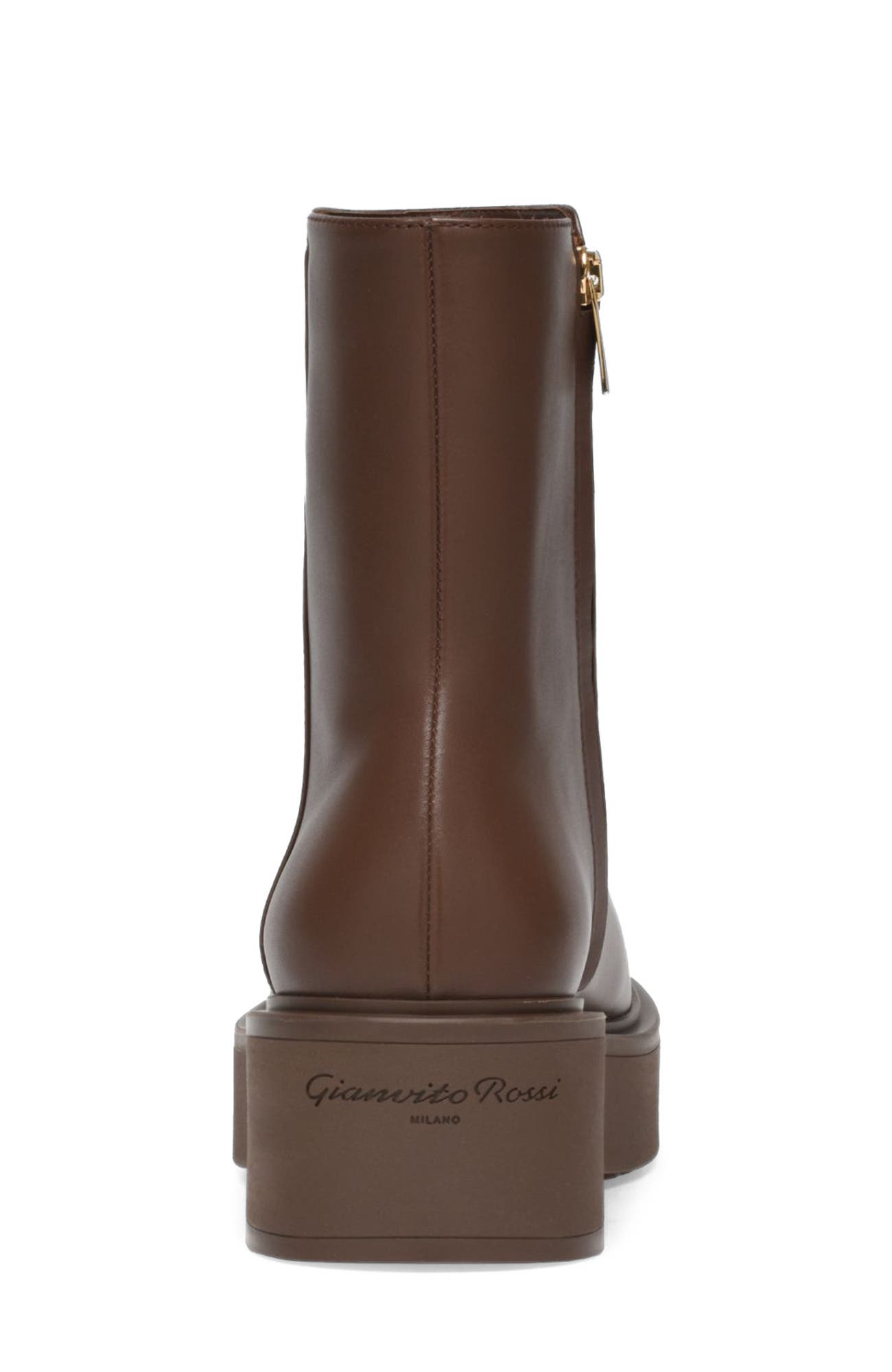 Hiro Bootie Biker, Alternate, color, Brown Leather