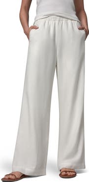 Donna Karan New York Linen Blend Pull-On Wide Leg Pants