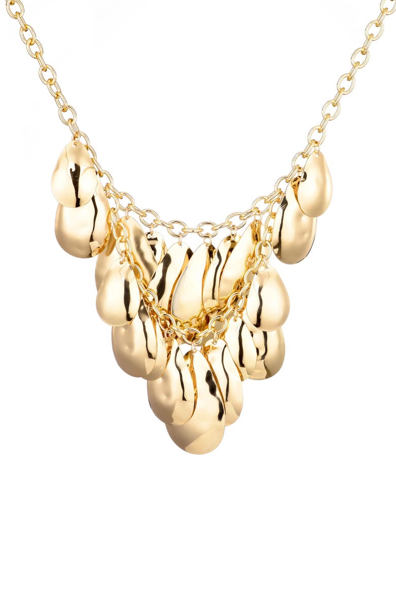 Adornia Layered Bib Necklace, Alternate, color, Gold