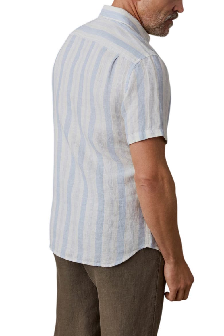 Palma Linen Short Sleeve Button-Up Shirt, Alternate, color, ISLAND BLUE STRIPE