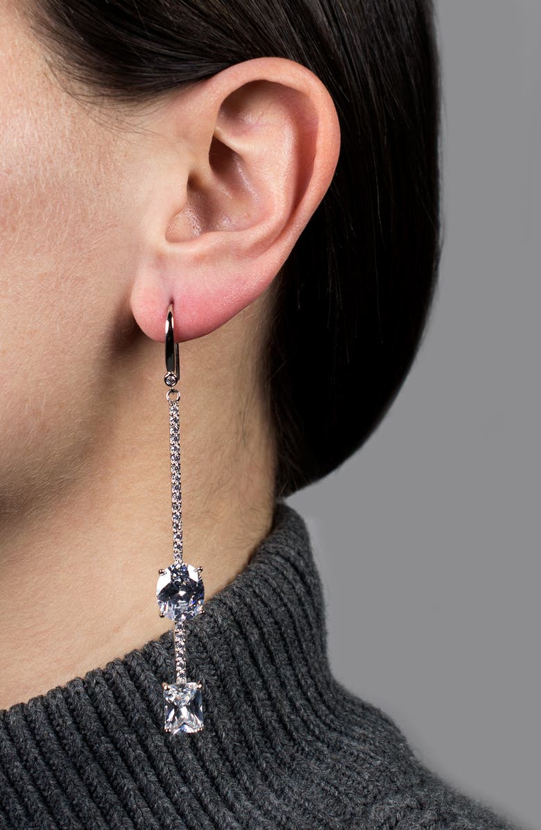 CZ by Kenneth Jay Lane Cubic Zirconia Linear Drop Earrings, Alternate, color,