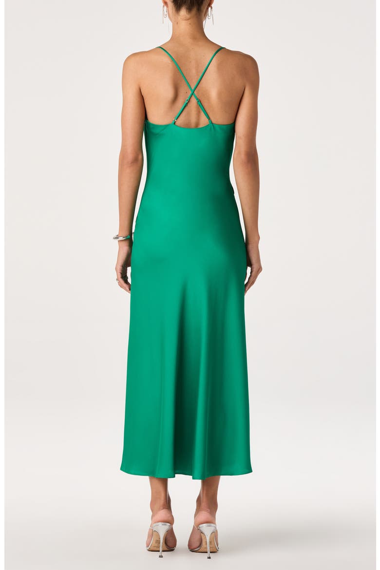Dymond Satin Midi Dress, Alternate, color, GREEN