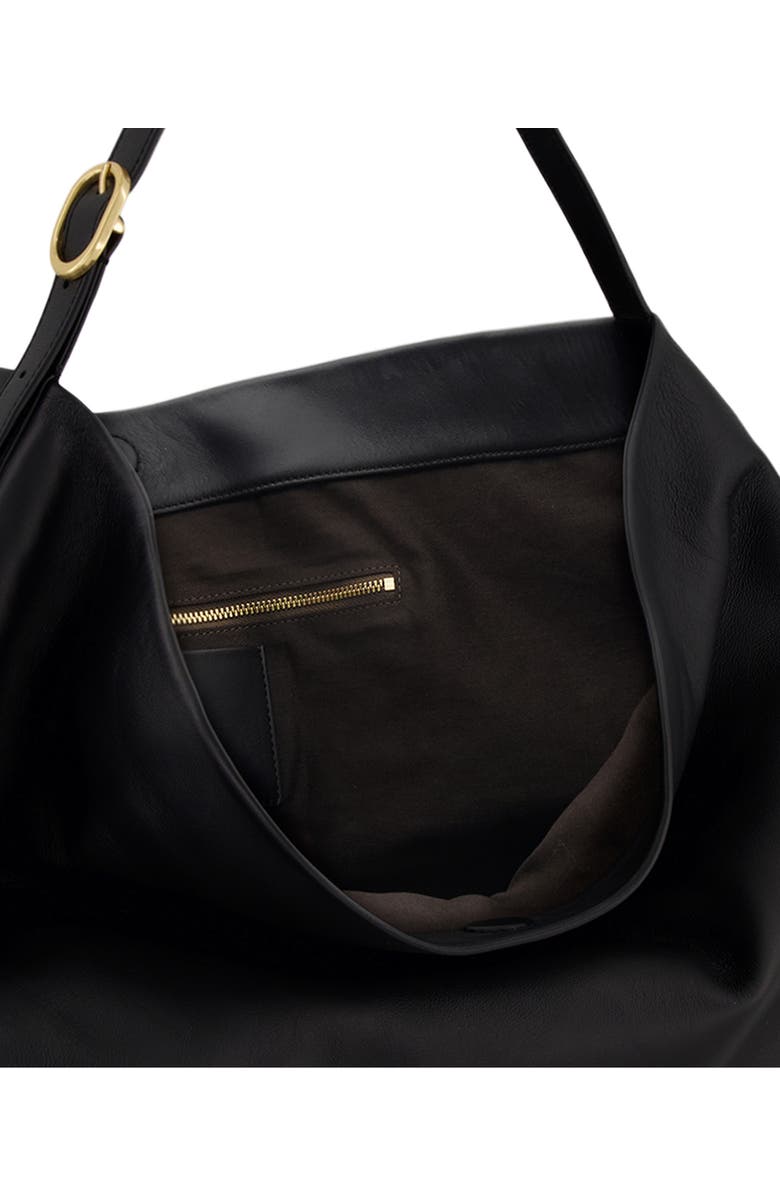 Vince Large Plonge Vivian Leather Hobo Bag, Alternate, color, Black