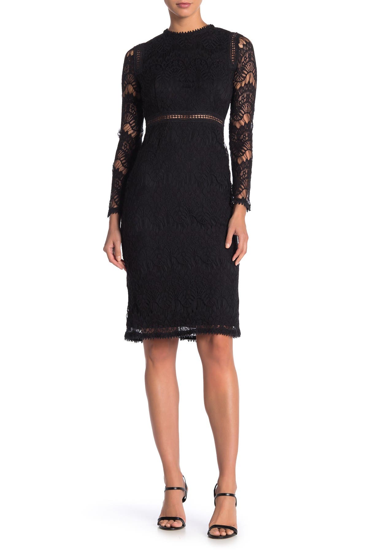 Love By Design Lace Long Sleeve Midi Dress