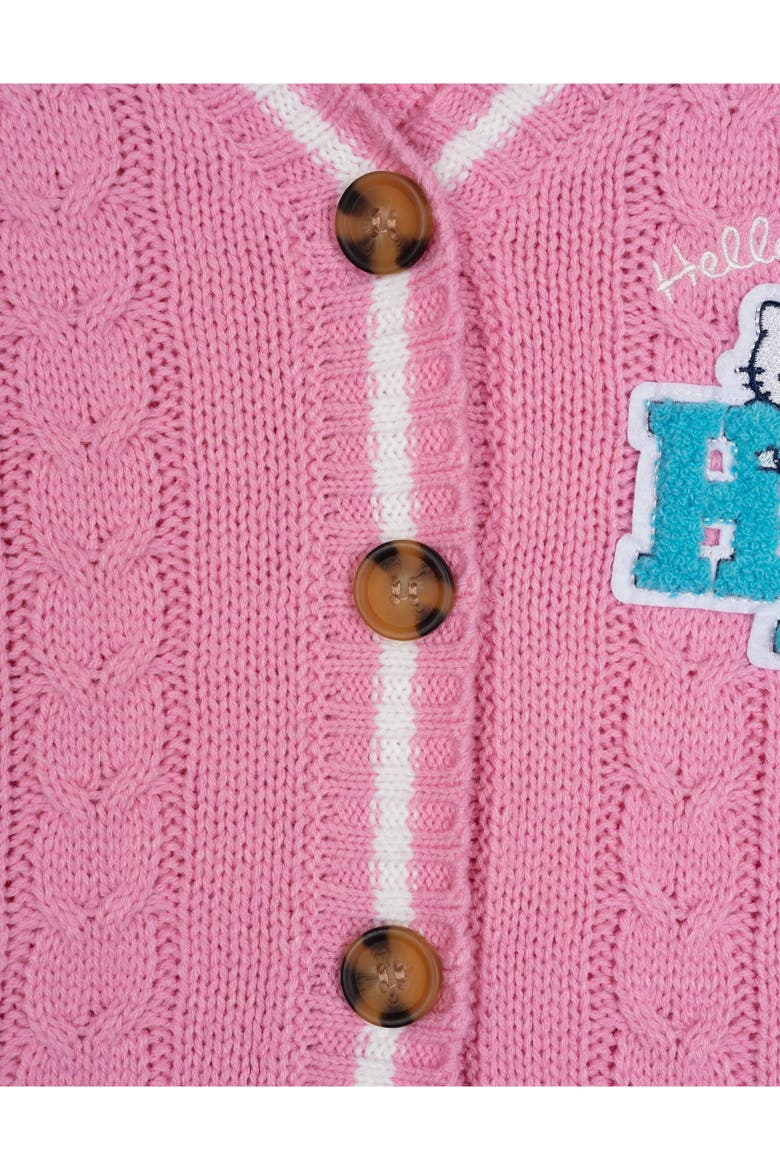Varsity Cardigan Sweater (toddler, Little Kid & Big Kid), Alternate, color, Hello Kitty Pink