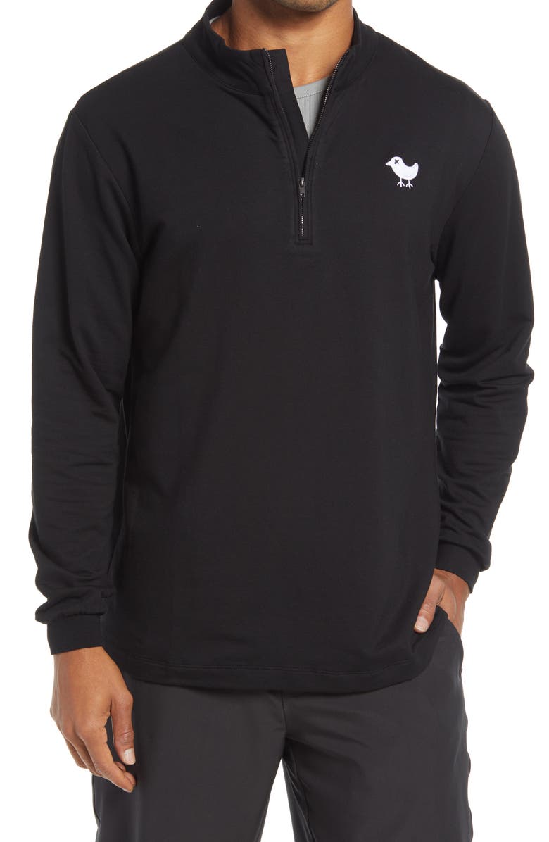 Bad Birdie Quarter Zip Golf Pullover, Main, color, Black