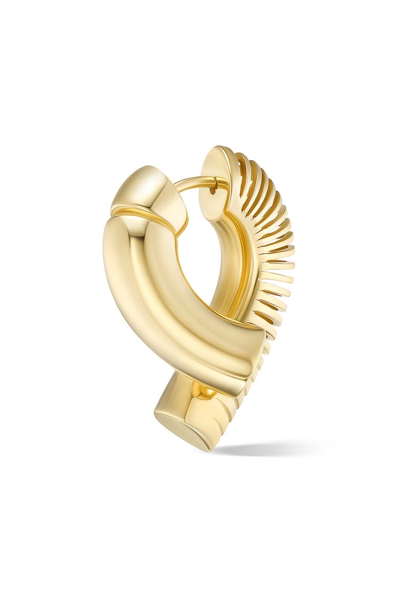 Ribbed Hoop Earrings, Alternate, color, YELLOW GOLD