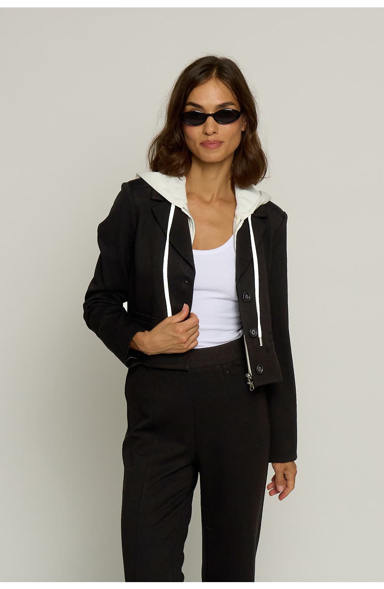 Central Park West CROPPED FITTED DICKEY JACKET, Main, color, 