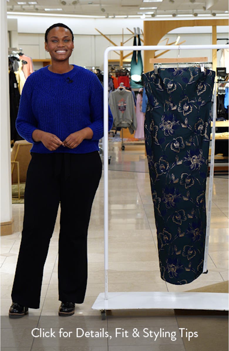 Metallic Strapless Jacquard Column Gown, sales video thumbnail