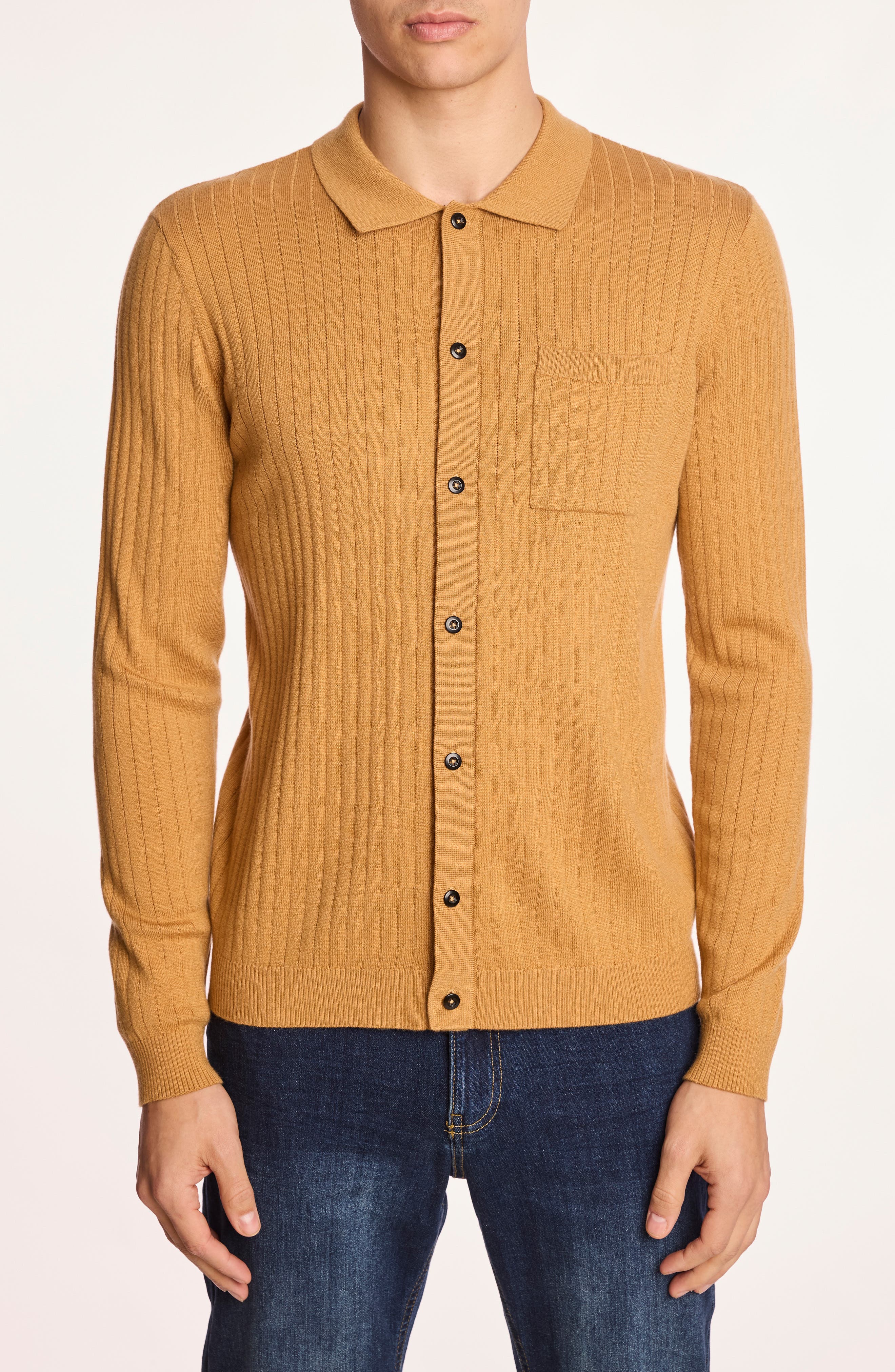 PAISLEY & GRAY Rib Button-Up Polo