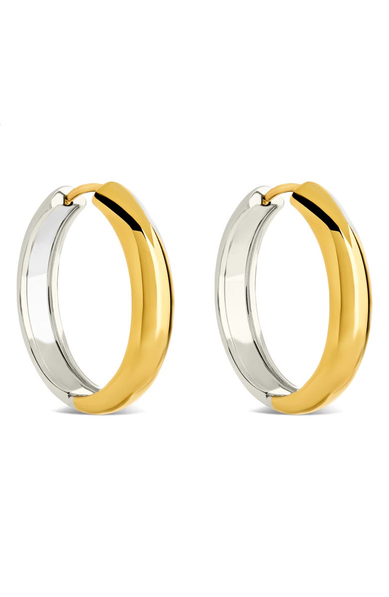 Sterling Forever Two Tone Hoop Earrings, Alternate, color, Dual Tone