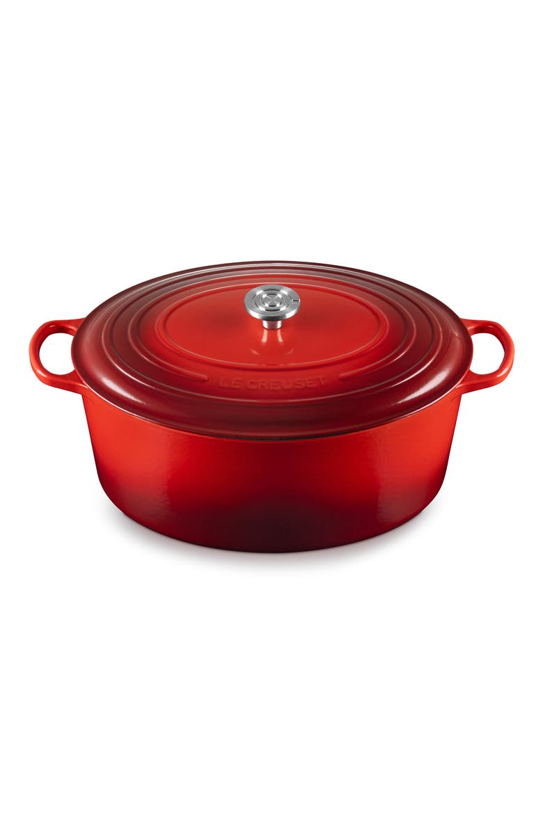 Enameled Cast Iron Dutch Oven, Main, color, CERISE
