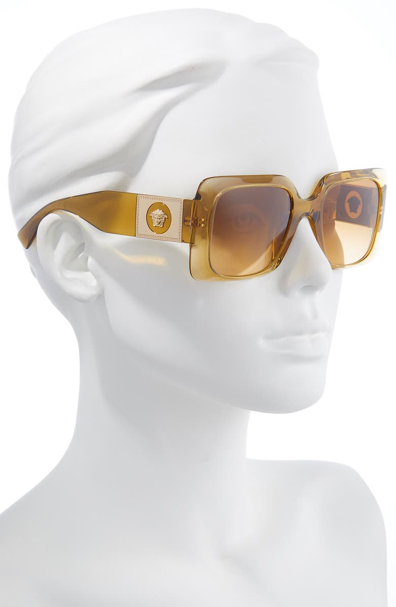Versace 54mm Gradient Rectangle Sunglasses, Alternate, color,