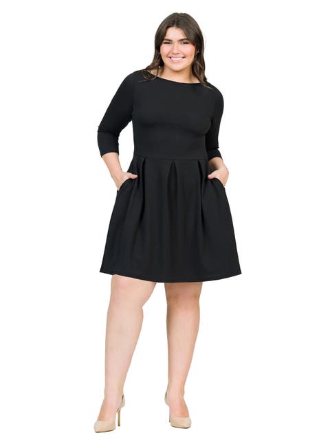 Plus Size Perfect Fit and Flare Pocket Dress