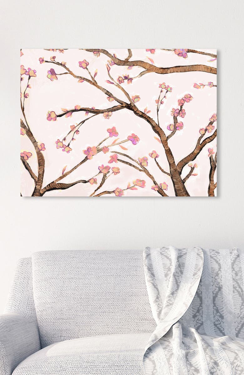 Oliver Gal Pink Almond Blossom Canvas Wall Art, Alternate, color,