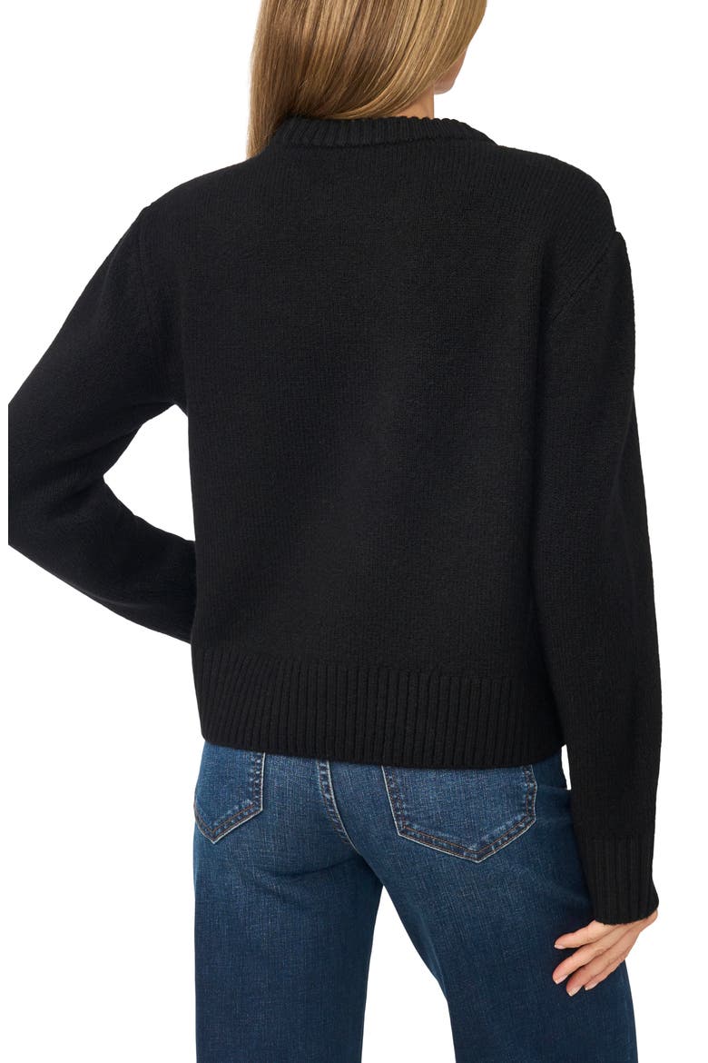 Embellished Crewneck Sweater, Alternate, color, RICH BLACK