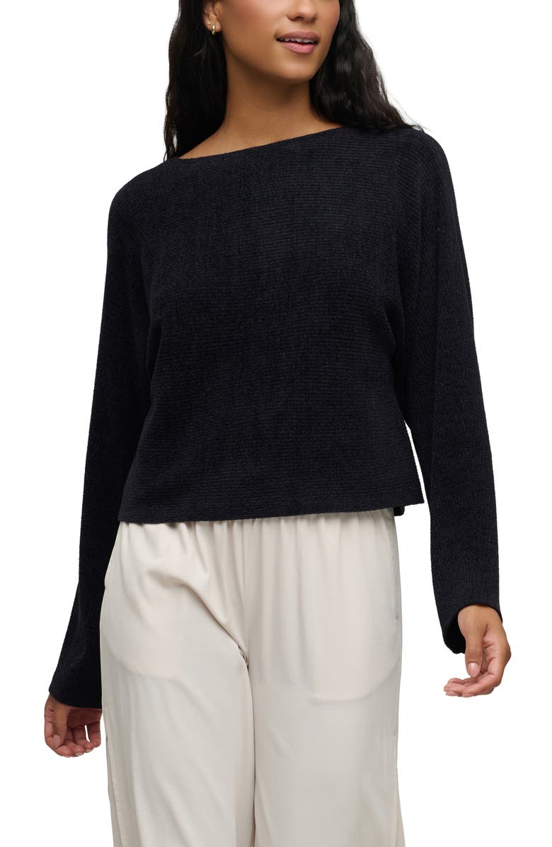 Barefoot Dreams<sup>®</sup> CozyChic Ultra Lite<sup>®</sup> Rib Dolman Shirt, Main, color, Black