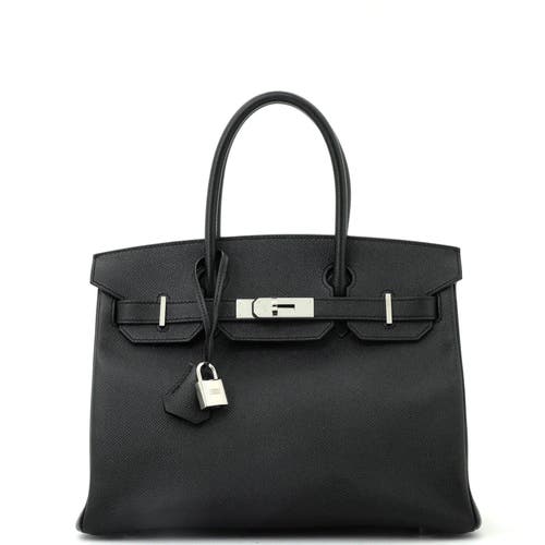 Pre-owned Hermes Hermes Birkin Handbag Black Epsom With Palladium Hardware 30 In Black
