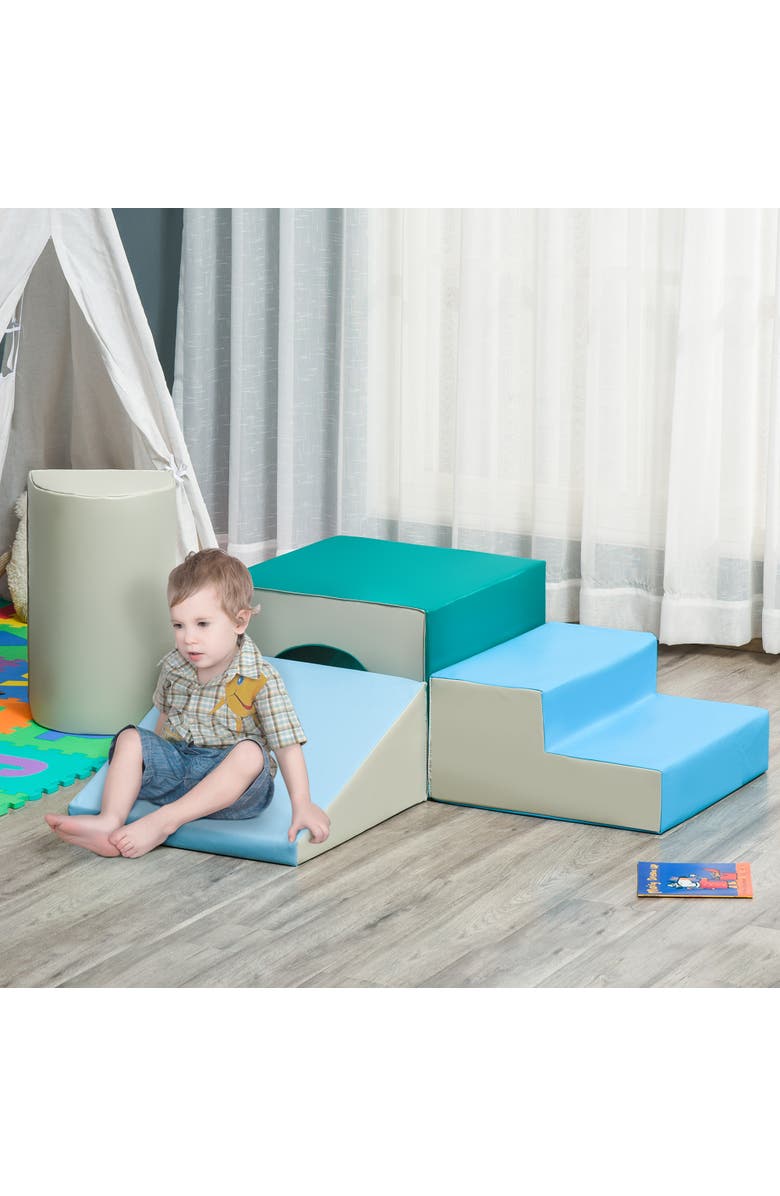 Qaba Foam Play Set for Toddlers, Easy-to-clean Soft & Safe Climbing Set, Alternate, color, Multi-Colored