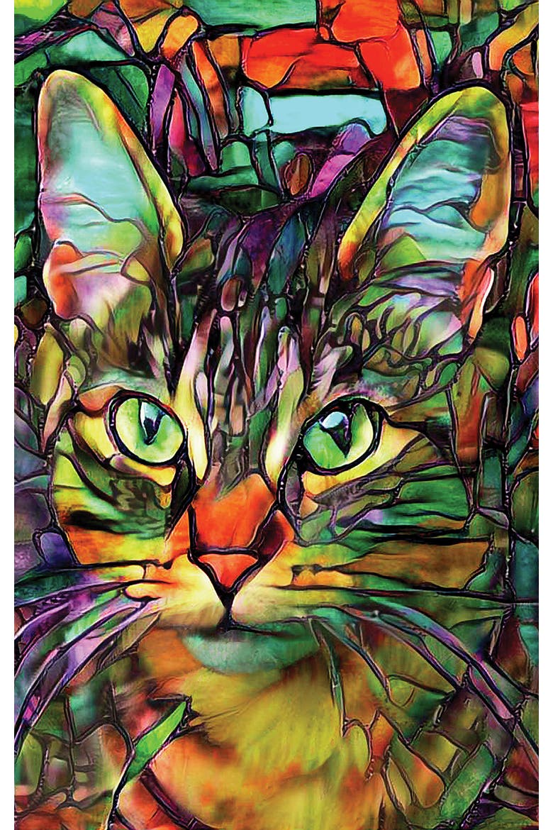 Cookie Stained Glass Cat 550 piece Jigsaw Puzzle for Adults, Alternate, color, Multicolor