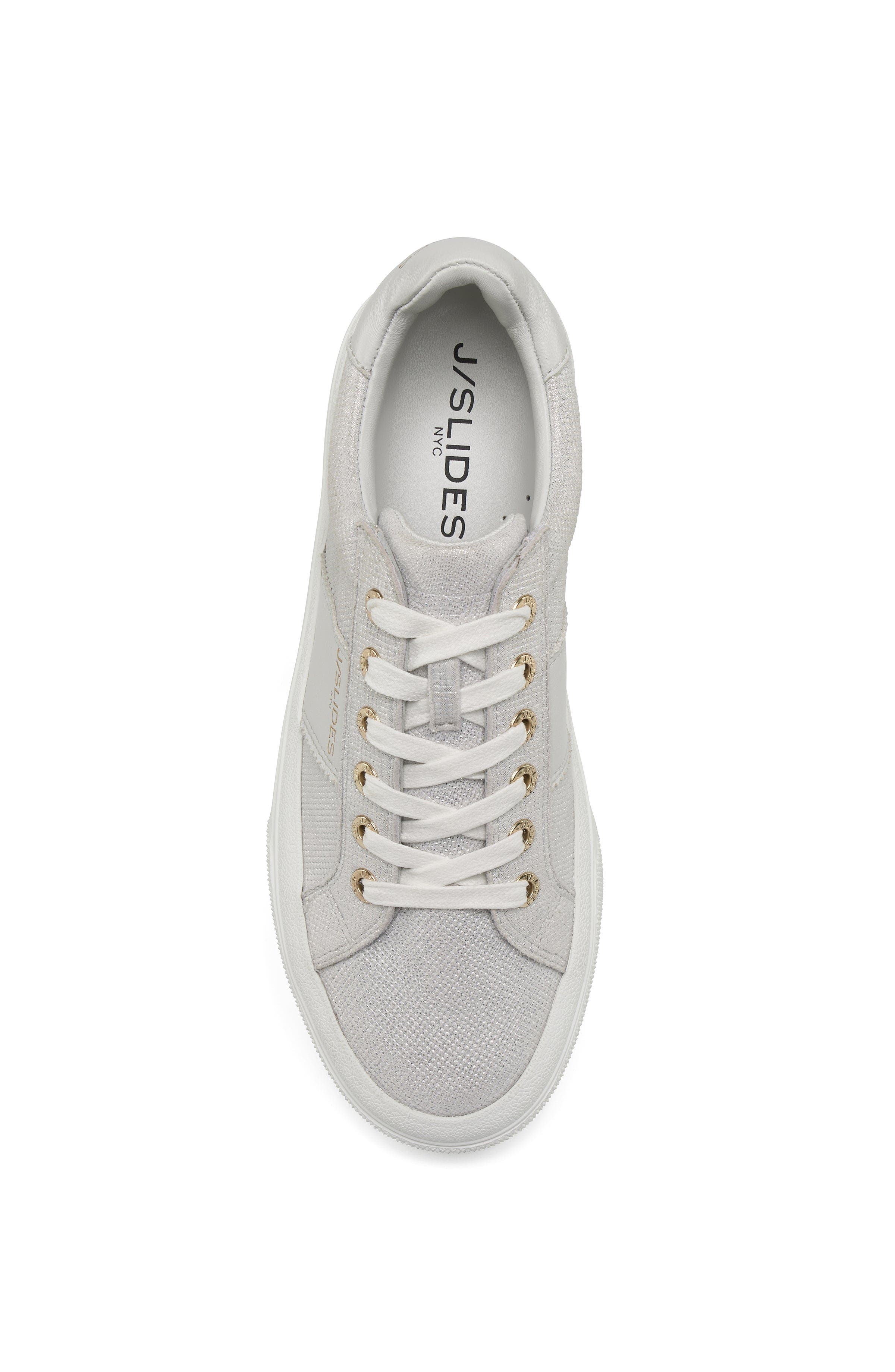 JSlides Footwear Gatsby Platform Sneaker, Alternate, color, White Silver