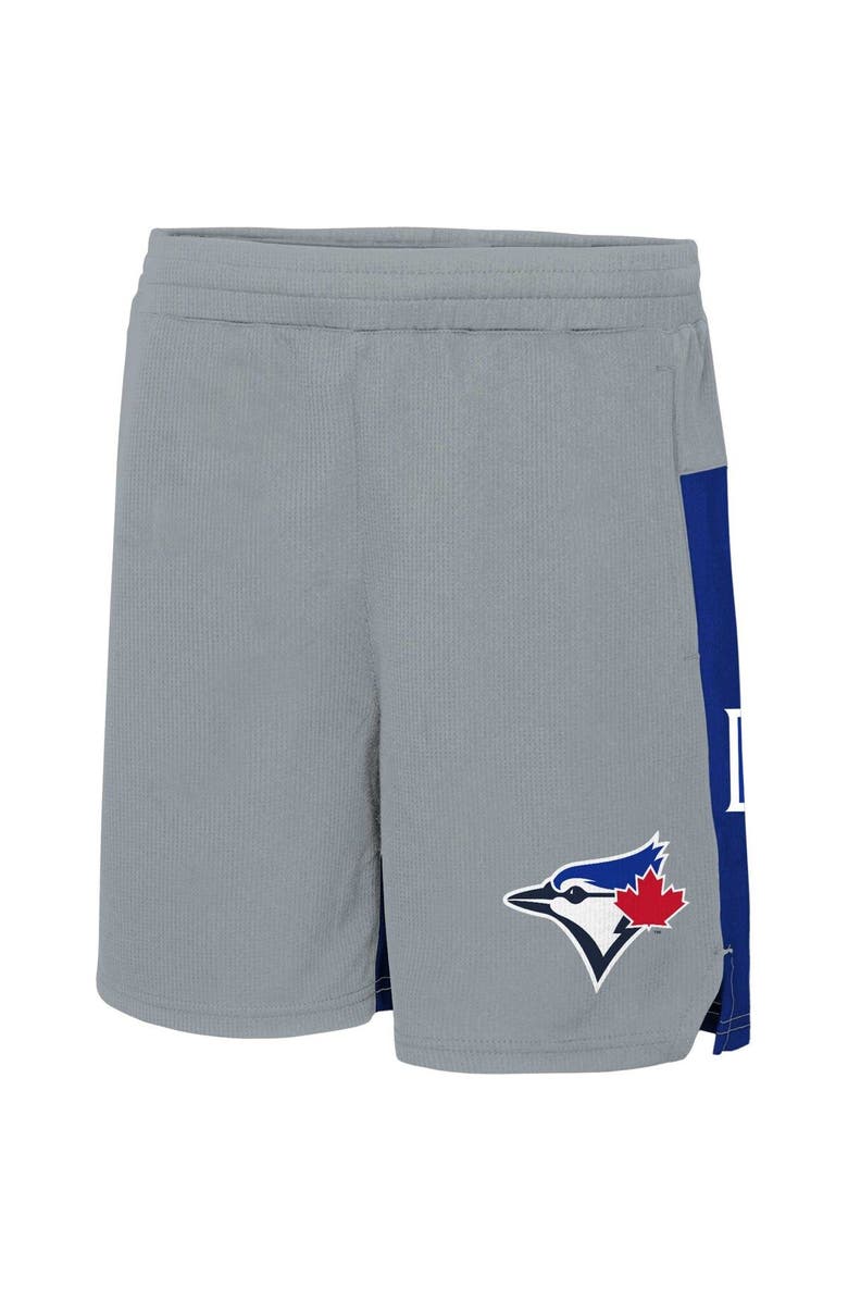Outerstuff Youth Gray Toronto Blue Jays 7th Inning Stretch Shorts, Alternate, color,