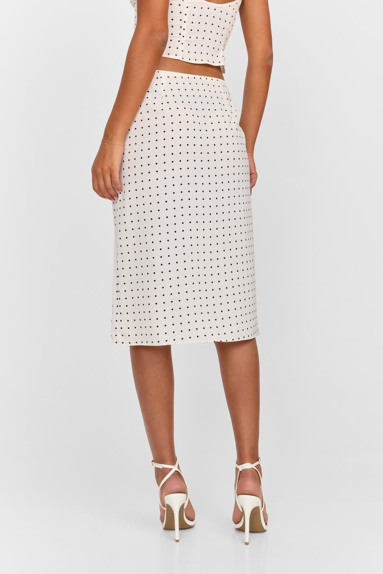 Lottie Midi Skirt, Alternate, color, White Polkadot