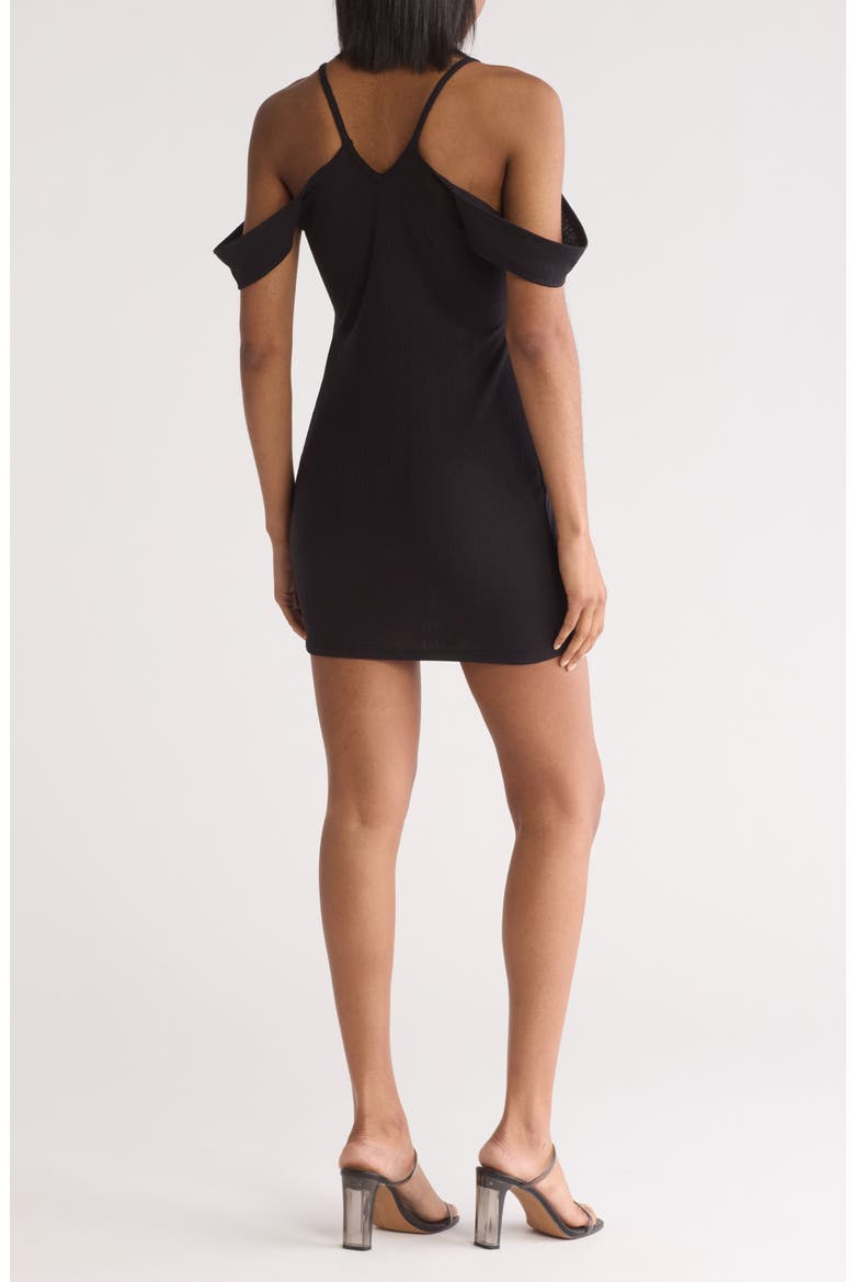Tie Die Cold Shoulder Dress, Alternate, color, BLACK