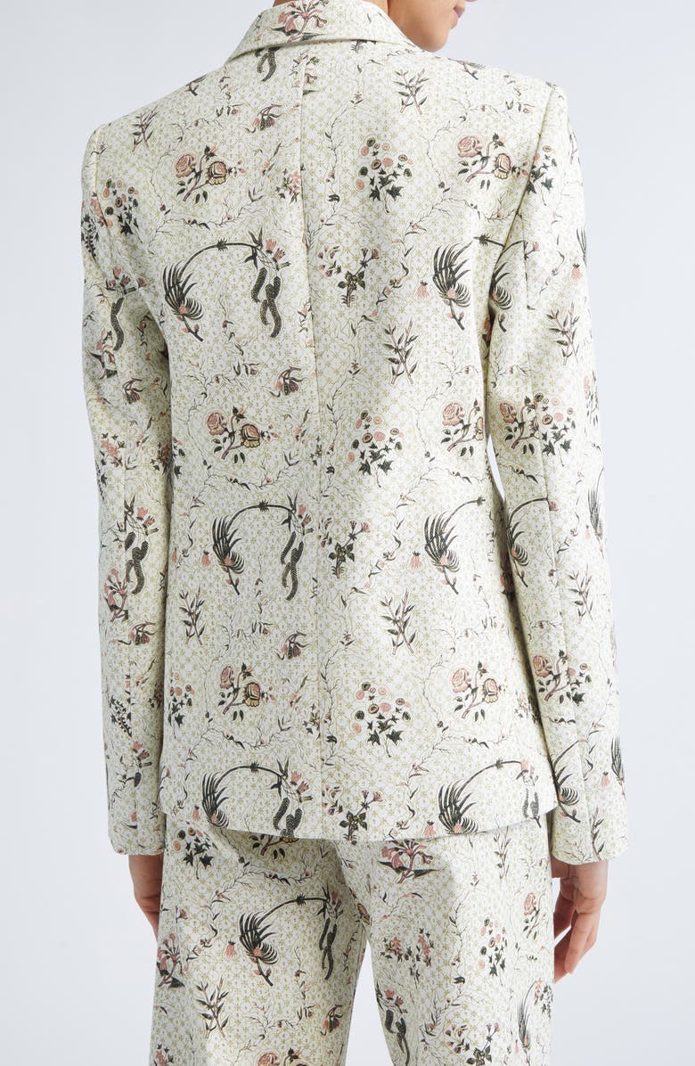 Giambattista Valli Floral Embroidered Cotton Jacket, Alternate, color, Ivory/ Quartz Rose