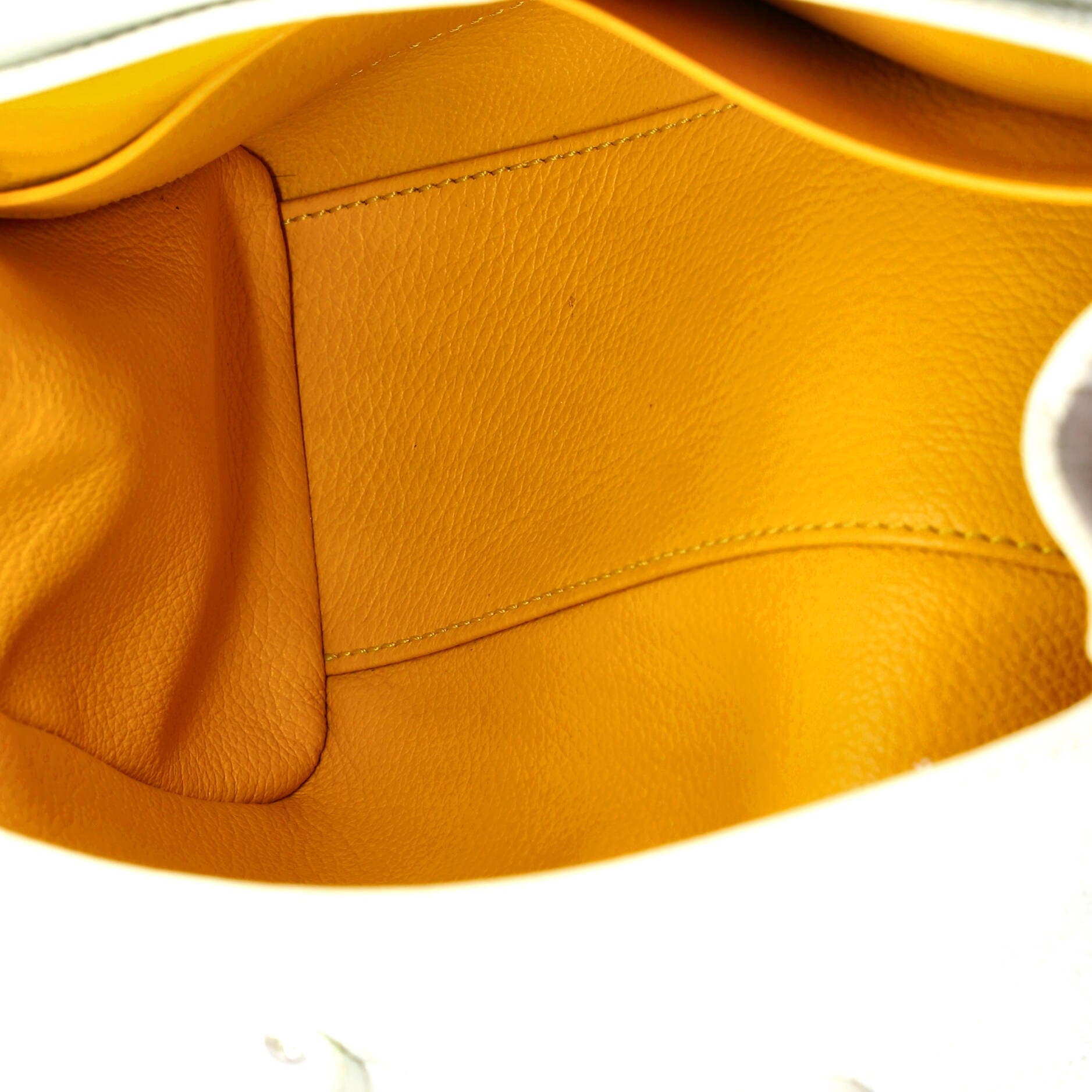 Pre-Owned Goyard Saigon Top Handle Bag Coated Canvas with Leather Mini, Alternate, color, White