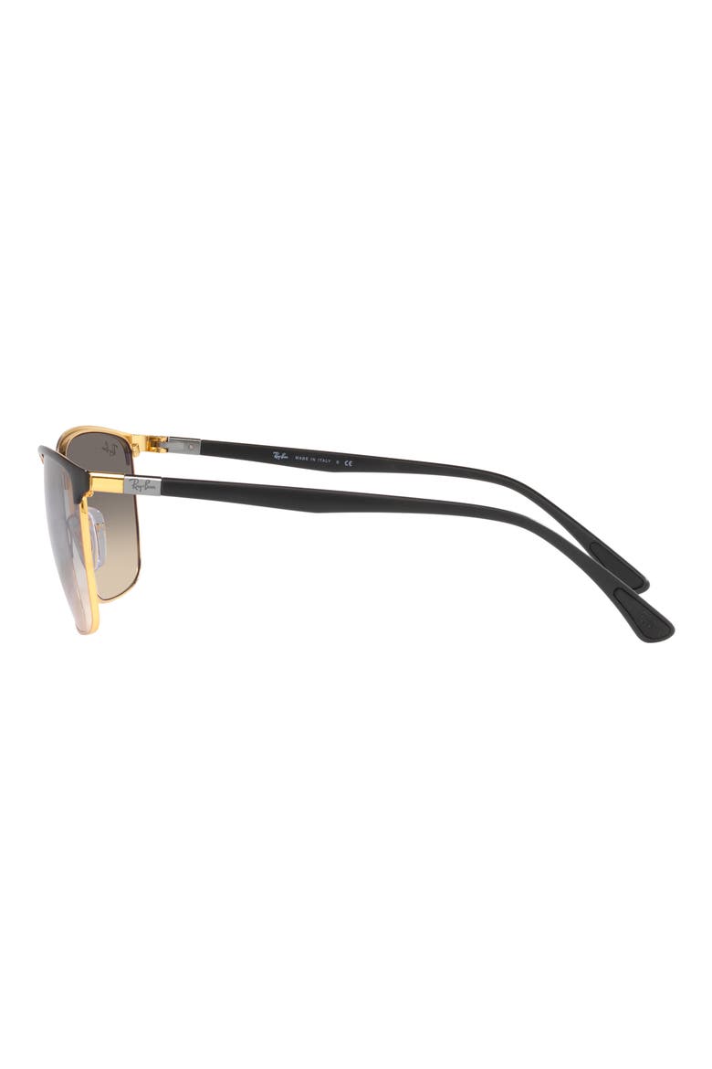 57mm Gradient Square Sunglasses, Alternate, color, BLACK