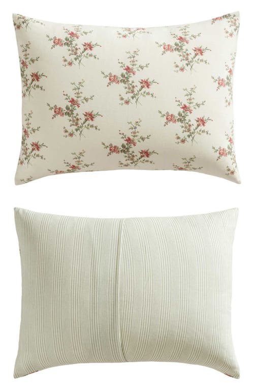 Laura Ashley Jessika Flannel Comforter & Sham Set In Neutral
