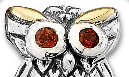 Samuel B. Owl On The Moon Pendant In Metallic