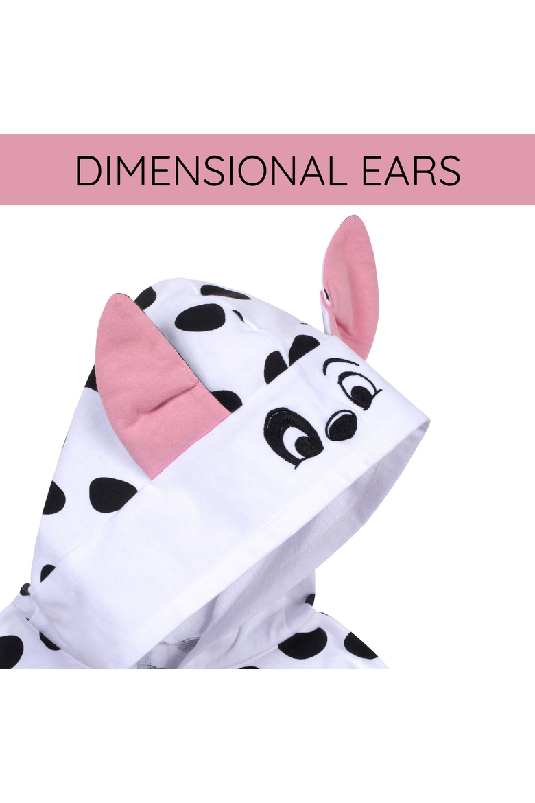 101 Dalmatians Patch Cosplay Fleece Zip-Up Hoodie, Alternate, color, Patch White Black