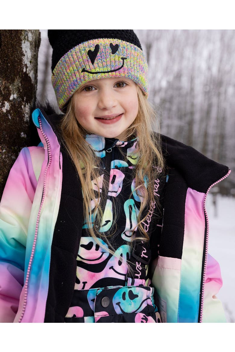 Girl Two-Piece Thermal Underwear Set, Alternate, color, Smiley Face Girl